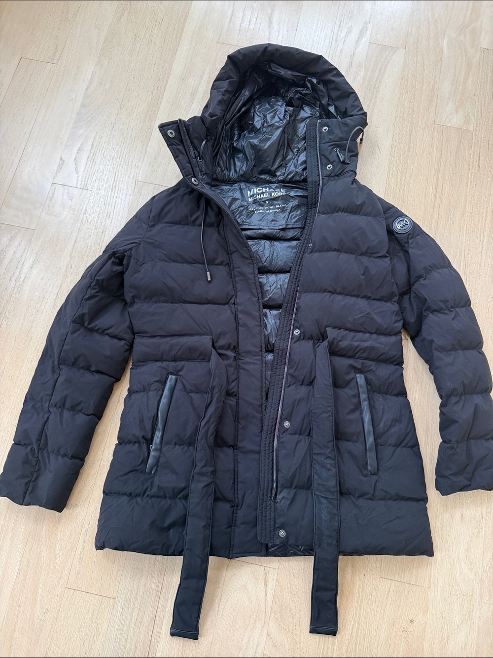 Michael Kors Black Quilted Hooded Puffer Jacket